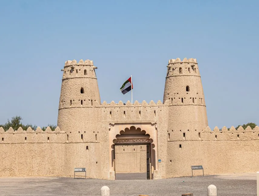 Stunning view of Al Jahili Fort in Al Ain, UAE, showcasing heritage architecture and national pride.